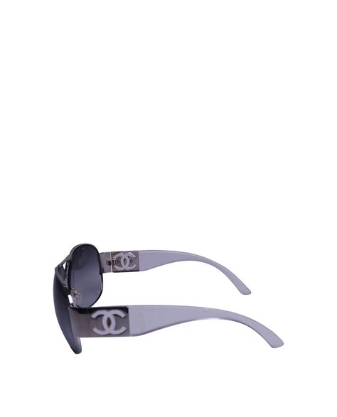 chanel rectangle logo sunglasses|chanel sunglasses 4128.